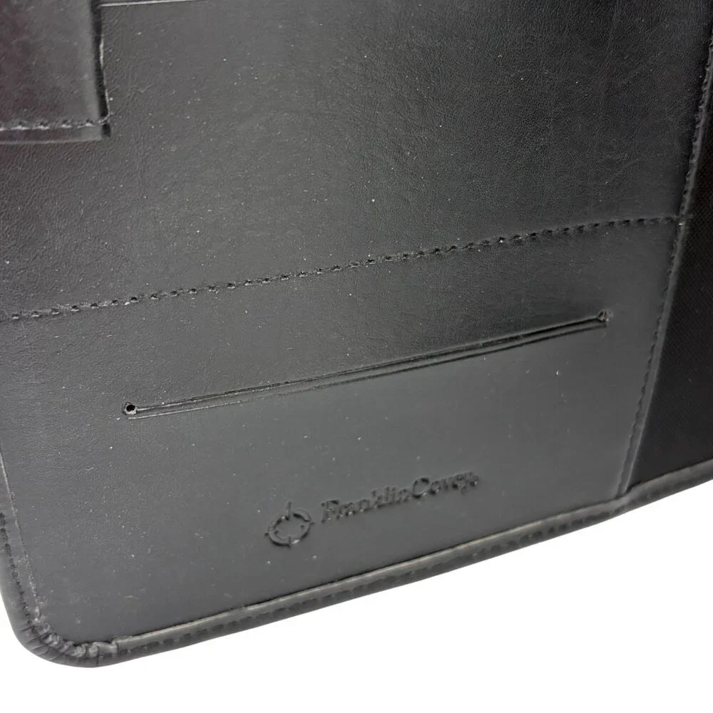 Franklin Covey Black Simulated Leather Planner Binder Classic Size 1